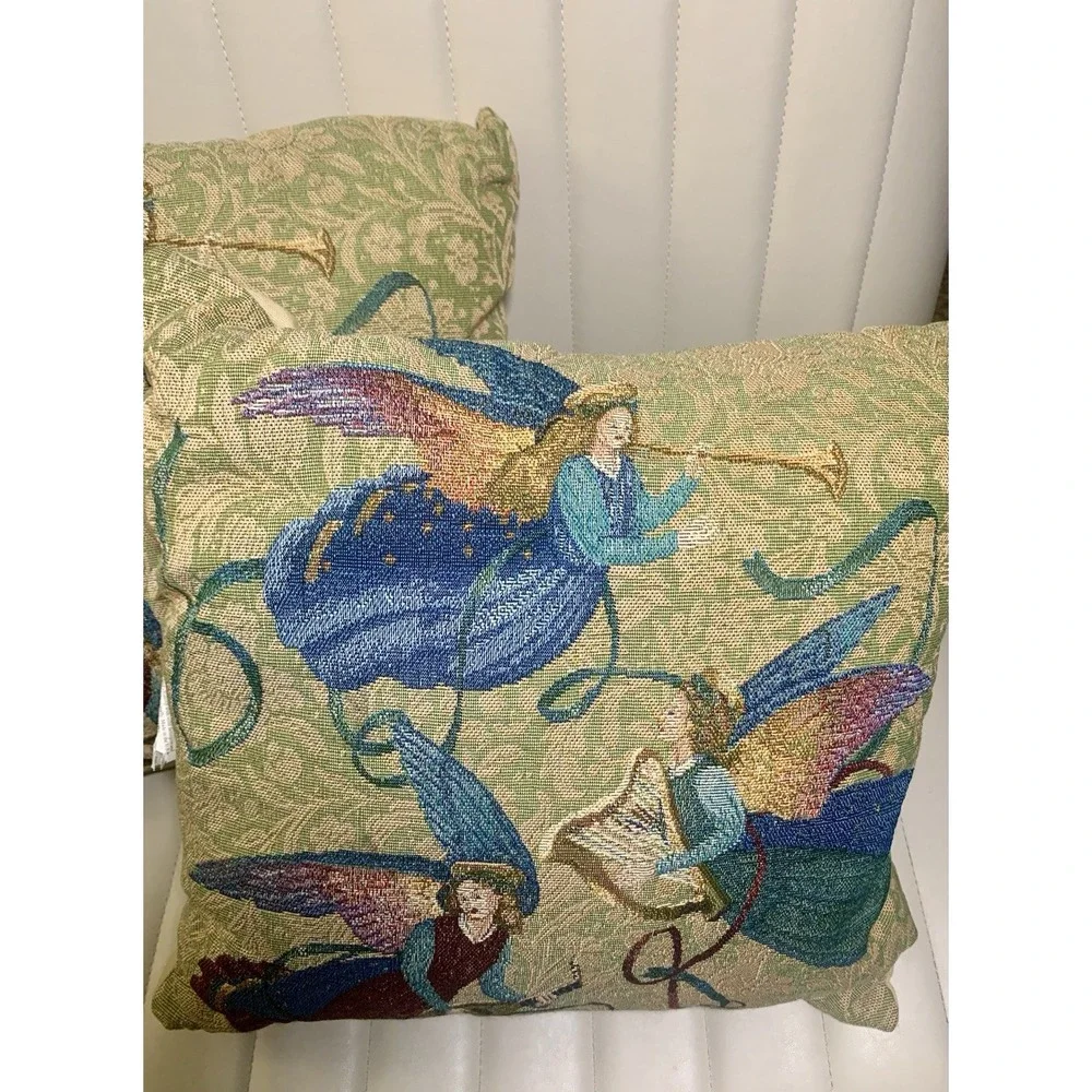 Mohawk 18x18 Angelic Trio Angels Tapestry Set of 2 Pillows‎